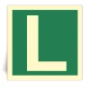 Lettre L - Panneau PVC souple adhésif photoluminescent - 15x15 cm Lettre L - Panneau PVC souple adhésif photoluminescent - 15x15 cm