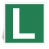 Lettre L - Panneau PVC souple adh�sif blanc - 20x20 cm