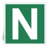 Lettre N - Panneau PVC souple adh�sif blanc - 40x40 cm