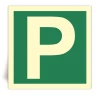 Lettre P - Panneau PVC souple adh�sif photoluminescent - 20x20 cm