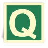 Lettre Q - Panneau PVC souple adh�sif photoluminescent - 40x40 cm