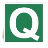 Lettre Q - Panneau PVC souple adh�sif blanc - 30x30 cm