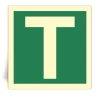 Lettre T - Panneau PVC souple adhésif photoluminescent - 15x15 cm Lettre T - Panneau PVC souple adhésif photoluminescent - 15x15 cm