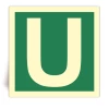 Lettre U - Panneau PVC souple adhésif photoluminescent - 15x15 cm Lettre U - Panneau PVC souple adhésif photoluminescent - 15x15 cm