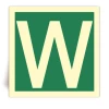 Lettre W - Panneau PVC souple adh�sif photoluminescent - 40x40 cm