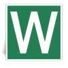 Lettre W - Panneau PVC souple adh�sif blanc - 30x30 cm