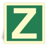 Lettre Z - Panneau PVC souple adh�sif photoluminescent - 40x40 cm