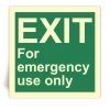 IMPA 33.4424 - EXIT For emergency use only - Panneau PVC souple adh�sif photoluminescent - 30x30 cm