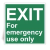 IMPA 33.4424 - EXIT For emergency use only - Panneau PVC souple adh�sif blanc - 20x20 cm