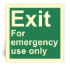 IMPA 33.4384 - Exit For emergency use only - Panneau PVC souple adh�sif photoluminescent - 20x20 cm