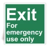 IMPA 33.4384 - Exit For emergency use only - Panneau PVC souple adh�sif blanc - 40x40 cm