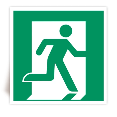 E002 - Panneau Sortie de Secours � Droite - ISO 7010 - FlashTide