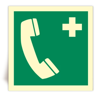 E004/IMPA 33.4153 - Panneau Téléphone d'urgence photoluminescent - ISO 7010 - FlashTide