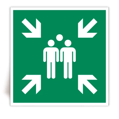 E007 - Panneau Point de rassemblement après évacuation - ISO 7010 - FlashTide