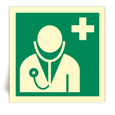 E009 - Panneau Médecin photoluminescent - ISO 7010 - FlashTide