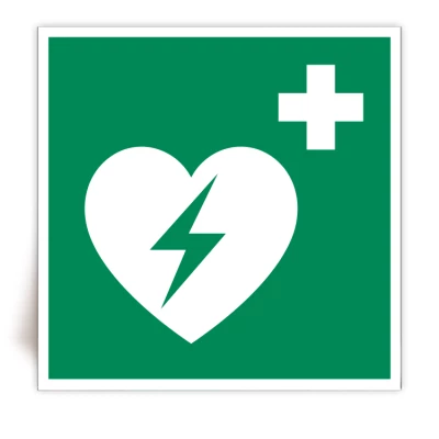 E010 - Panneau Défibrillateur cardiaque automatique externe - ISO 7010 - FlashTide