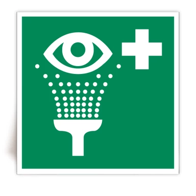 E011 - Panneau Équipement de rinçage des yeux - ISO 7010 - FlashTide