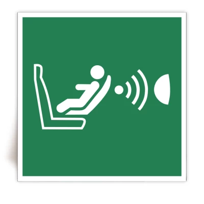 E014 - Panneau Système de détection de la présence d’un siège enfant et de son orientation - ISO 7010 - FlashTide