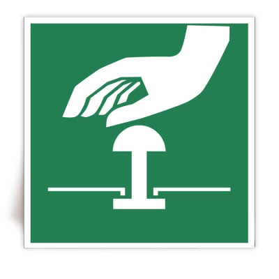 E020 - Panneau Bouton d’arrêt d’urgence - ISO 7010 - FlashTide