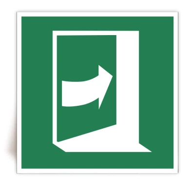 E023 - Panneau Porte qui s�ouvre en poussant sur son c�t� droit - ISO 7010 - FlashTide