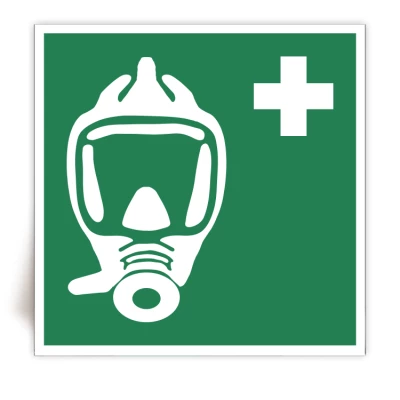 E029 - Panneau Appareil respiratoire pour l’évacuation d’urgence - ISO 7010 - FlashTide