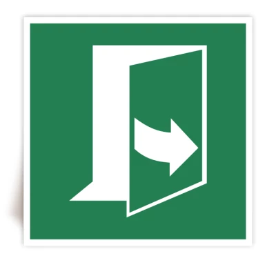 E057 - Panneau Ouverture de porte en tirant sur le c�t� gauche - ISO 7010 - FlashTide