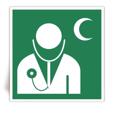 E009C - Panneau Médecin - Symbol Croissant - ISO 7010 - FlashTide