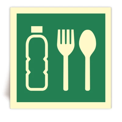 E074 - Panneau Rations d’urgence photoluminescent - ISO 7010 - FlashTide