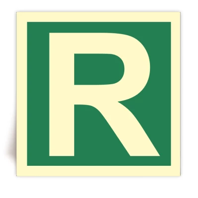 Panneau Lettre R photoluminescent - FlashTide