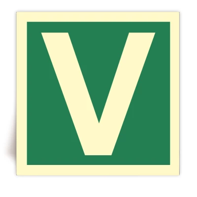 Panneau Lettre V photoluminescent - FlashTide