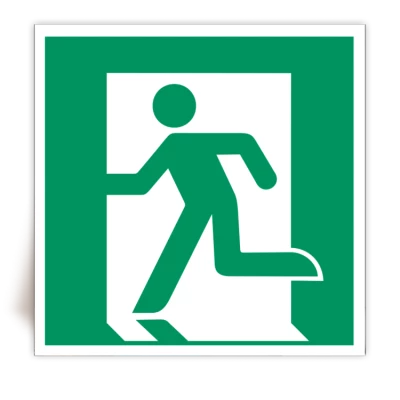 E001 - Panneau Sortie de Secours � Gauche - ISO 7010 - FlashTide