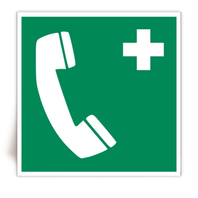 E004 - Panneau Téléphone d'urgence - ISO 7010 - FlashTide